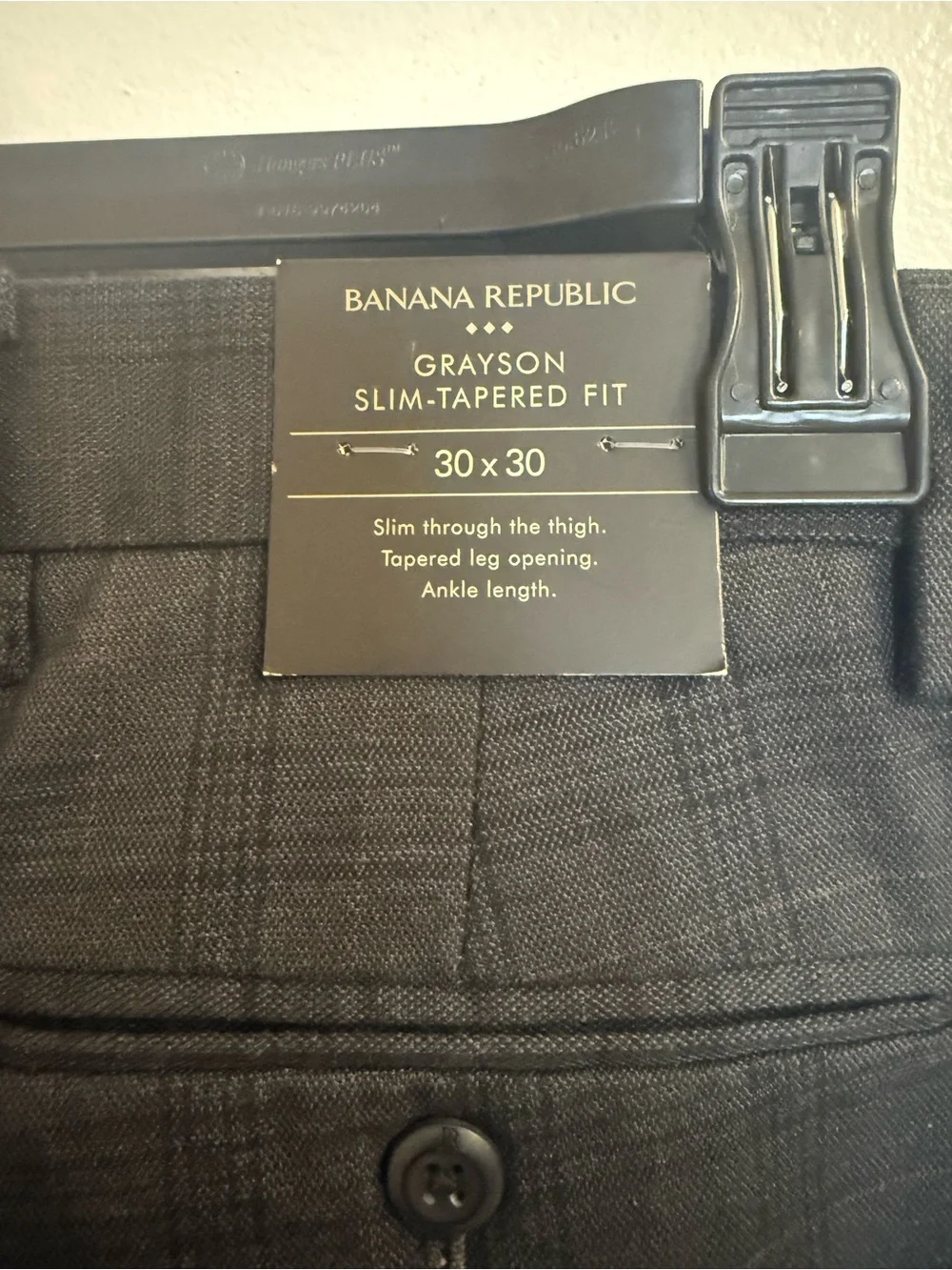 Banana Republic Charcoal Plaid Men's Dress Pants
